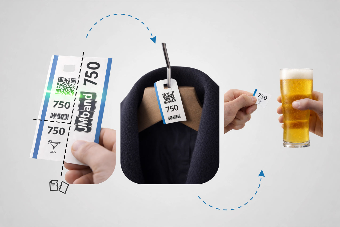 3-Part Cloakroom Tickets with Print