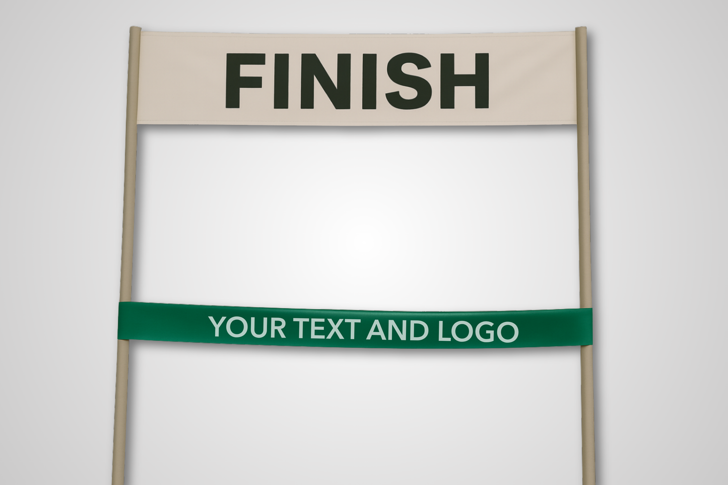 A photo of Finish Line Ribbon with Print from JM Band®. Purchase ribbon in White here.