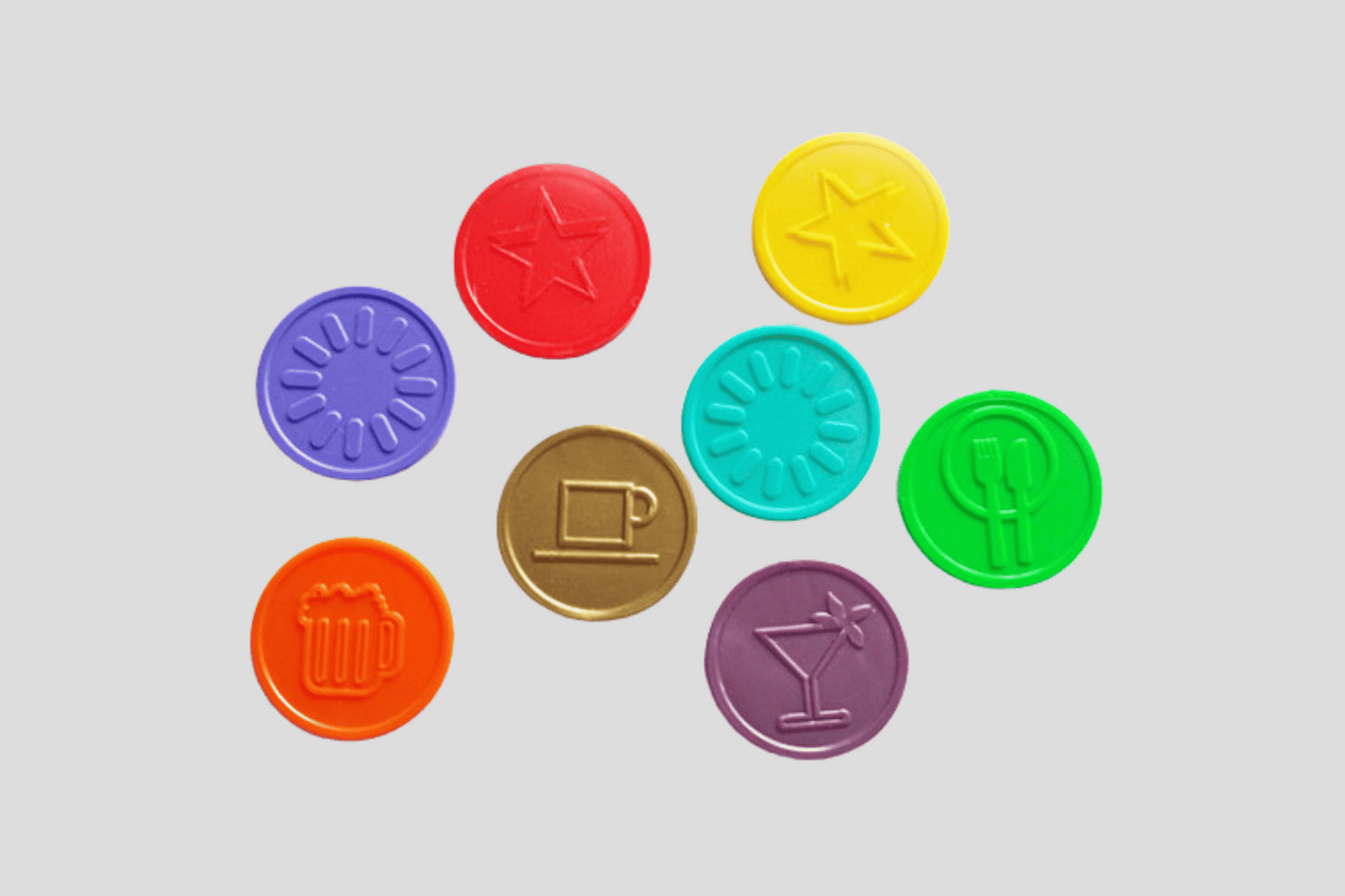 Embossed Plastic Tokens in Stock Tokens JM Band®