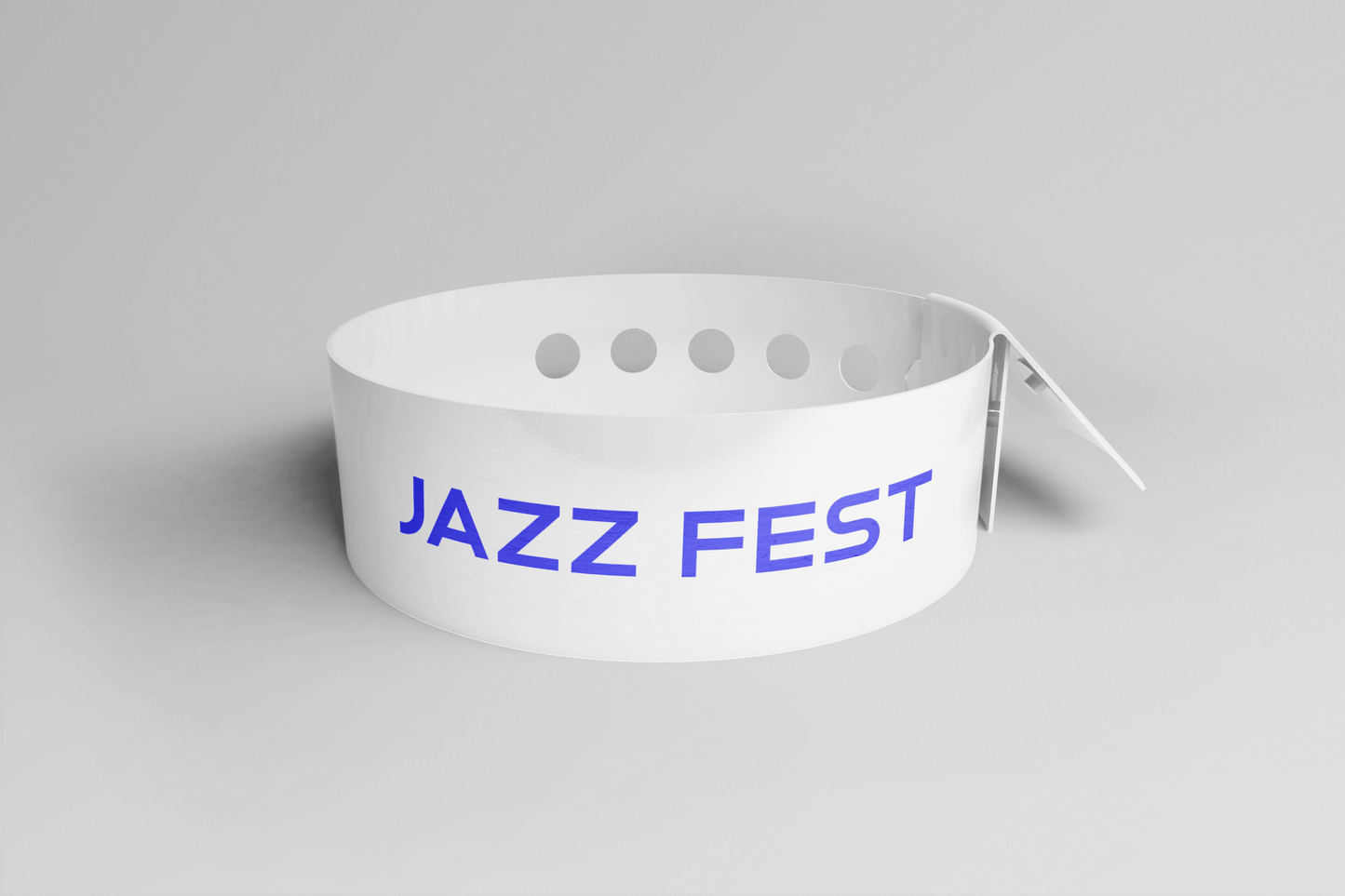 Printed Vinyl Wristbands - L Shape Vinyl Wristbands JM Band EU 1 White