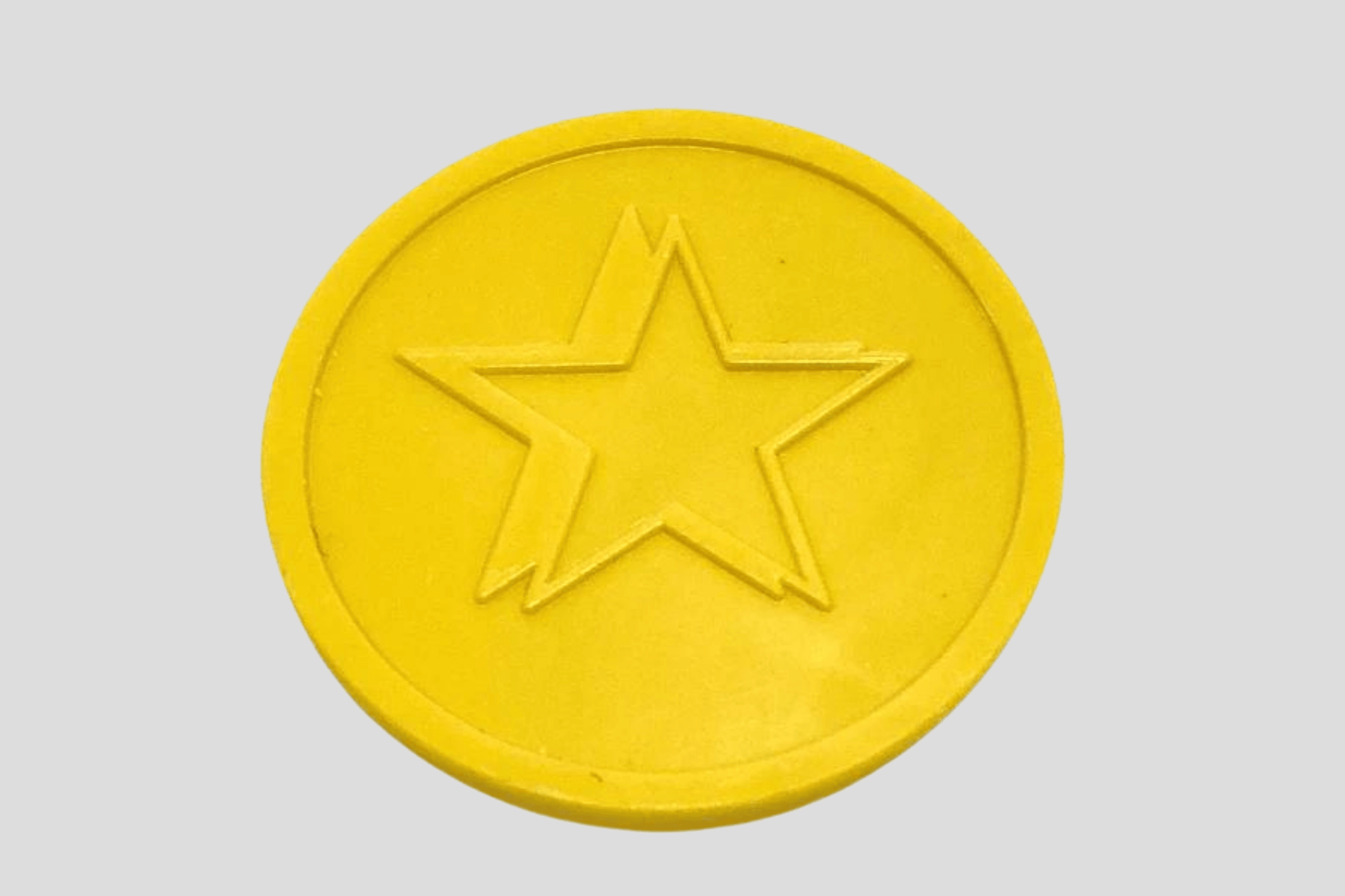 Embossed Plastic Tokens in Stock Tokens JM Band EU 1 Yellow Star 