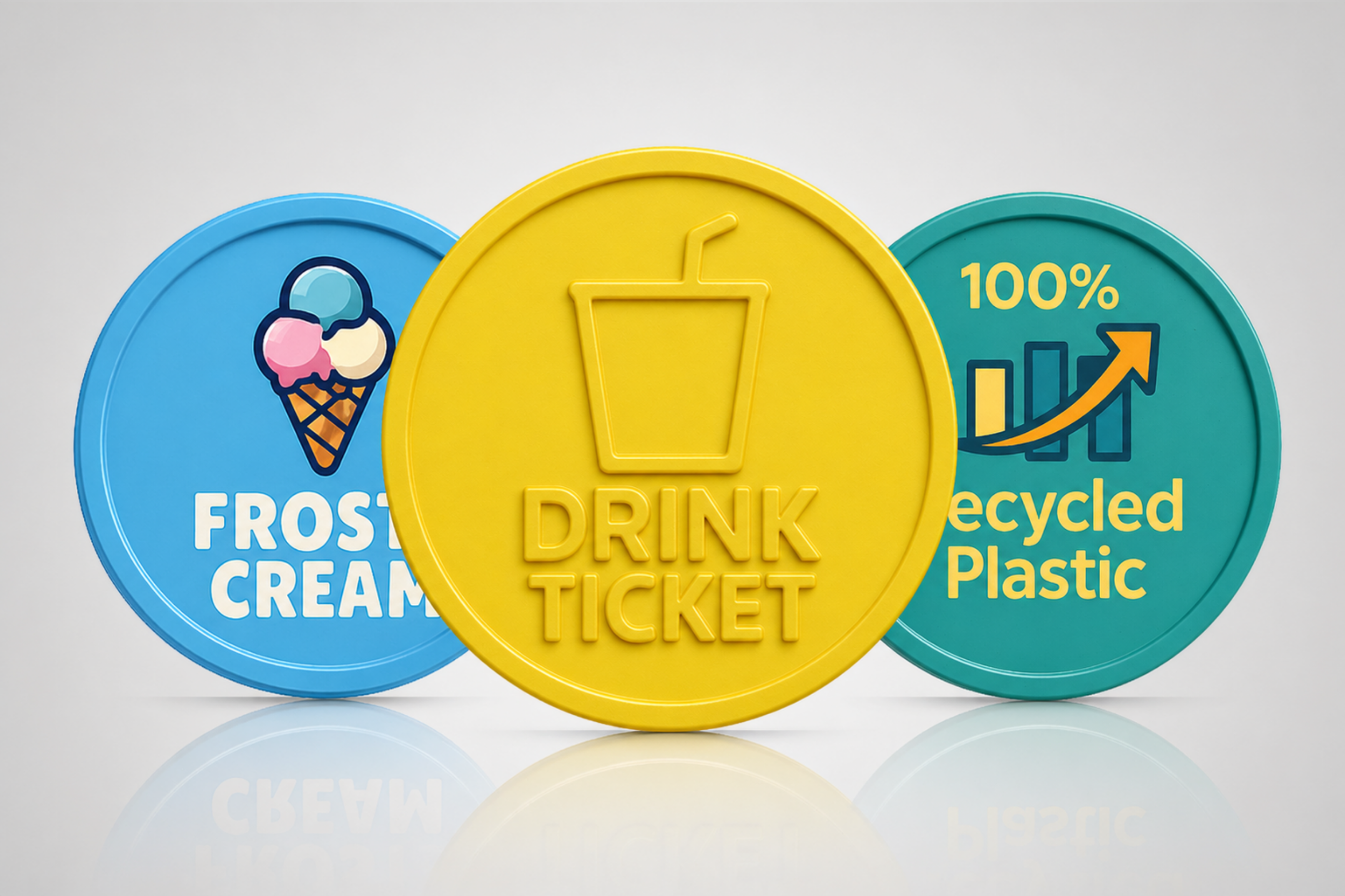 Plastic Tokens - Custom Printed with Logo - Fast Delivery