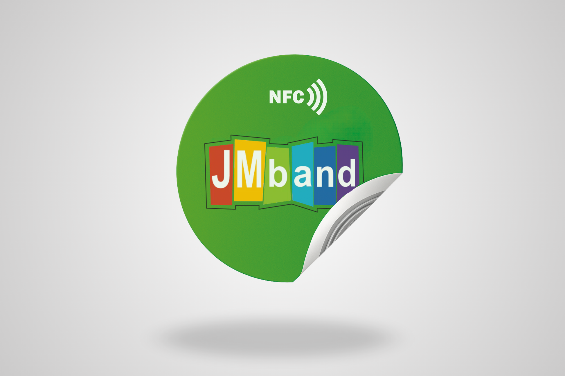 A photo of NFC stickers with own logo
