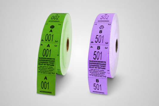 3-Parts Cloakroom Tickets - Special offer