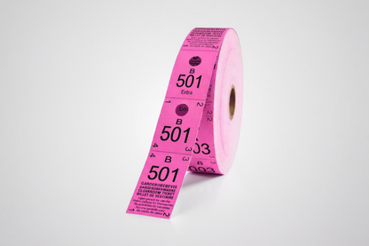 Cloakroom tickets 3-parts in pink color 500 pieces from JM Band®