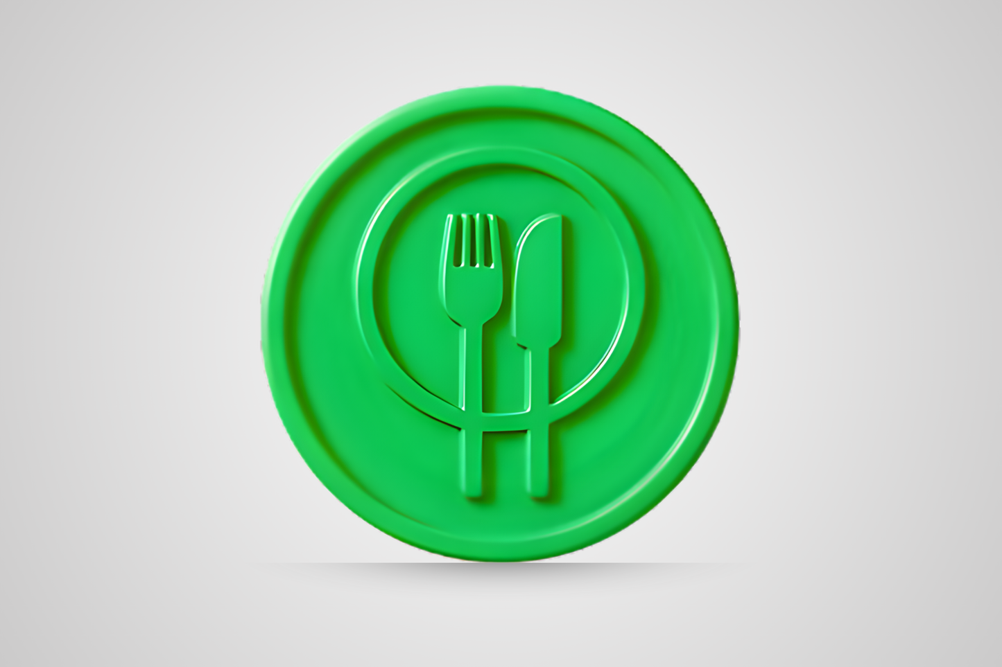 Embossed drink token voucher in food green from JM Band®.