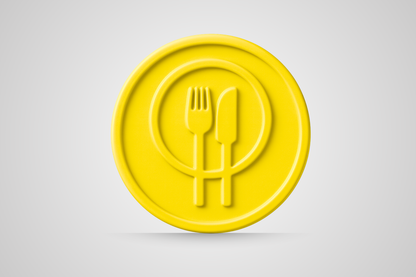 Embossed yellow drink and food token voucher from JM Band®.