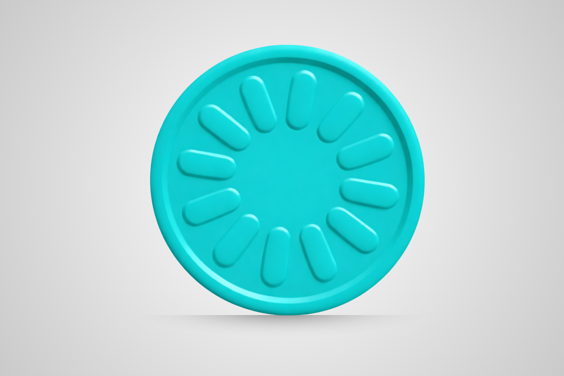Embossed turquoise flower drink token voucher from JM Band®.