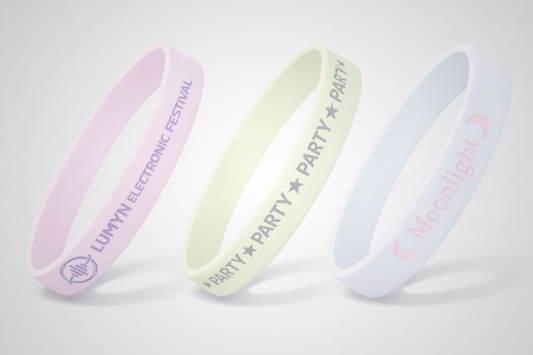 Glow in the dark silicone wristbands with print from JM Band®