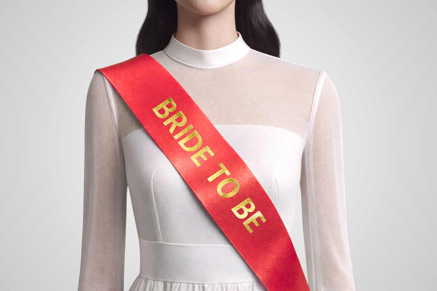 Red order ribbon with custom print from JM Band®.