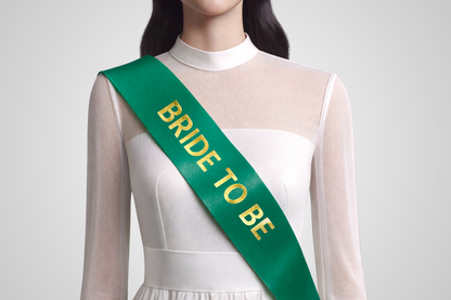 Green sash with custom print, design your own from JM Band®.