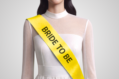 Yellow custom order ribbon with print from JM Band®.
