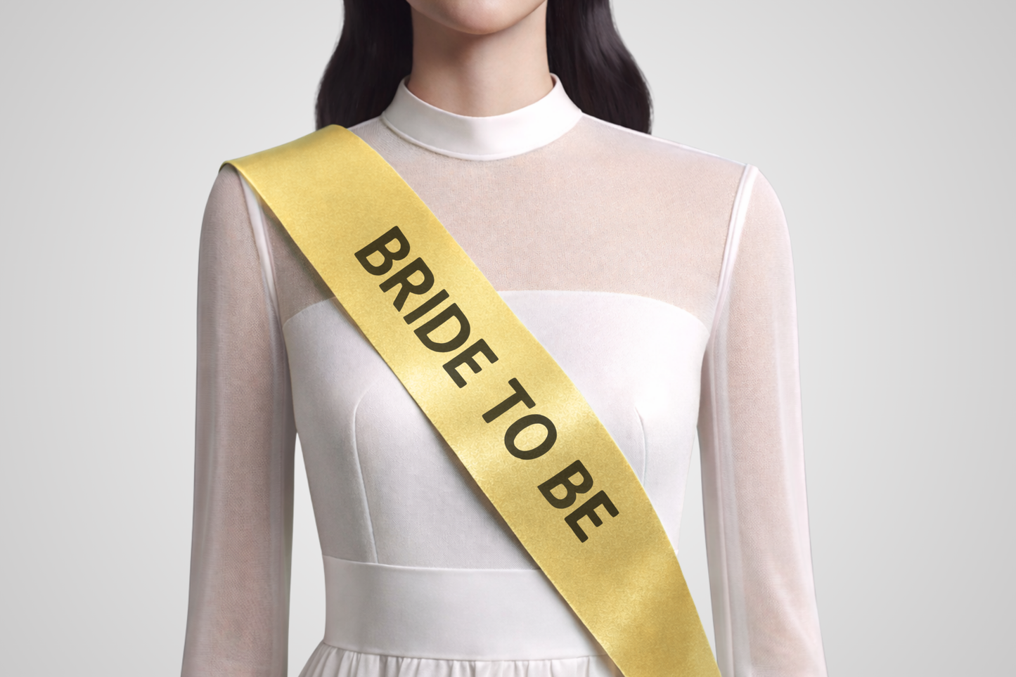 Custom designed gold sash with print from JM Band®.