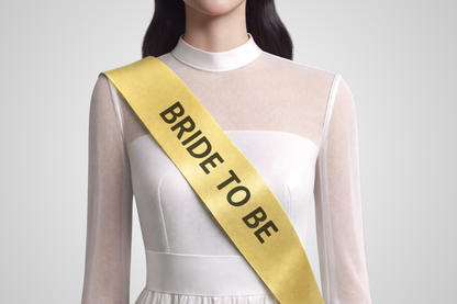 Custom designed gold sash with print from JM Band®.