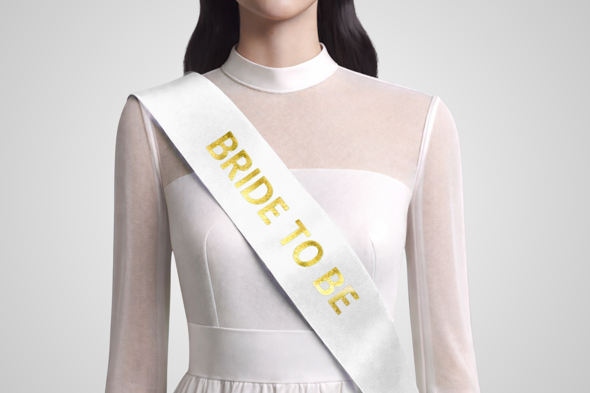 White sash with custom print from JM Band®.