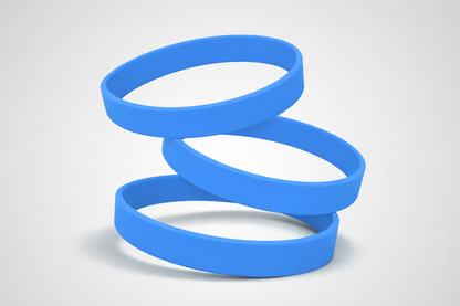Blue Plain Silicone Wristbands. Buy Silicone Wristbands without print from JM Band®