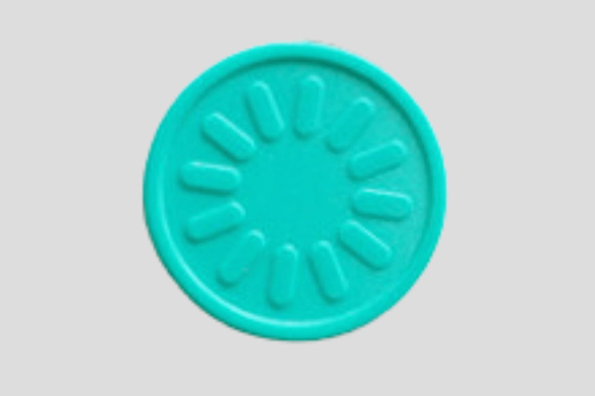 Embossed Plastic Tokens in Stock Tokens JM Band® 1 Turquoise Flower