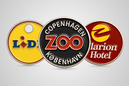 Custom trolley tokens with logo from JM Band®.