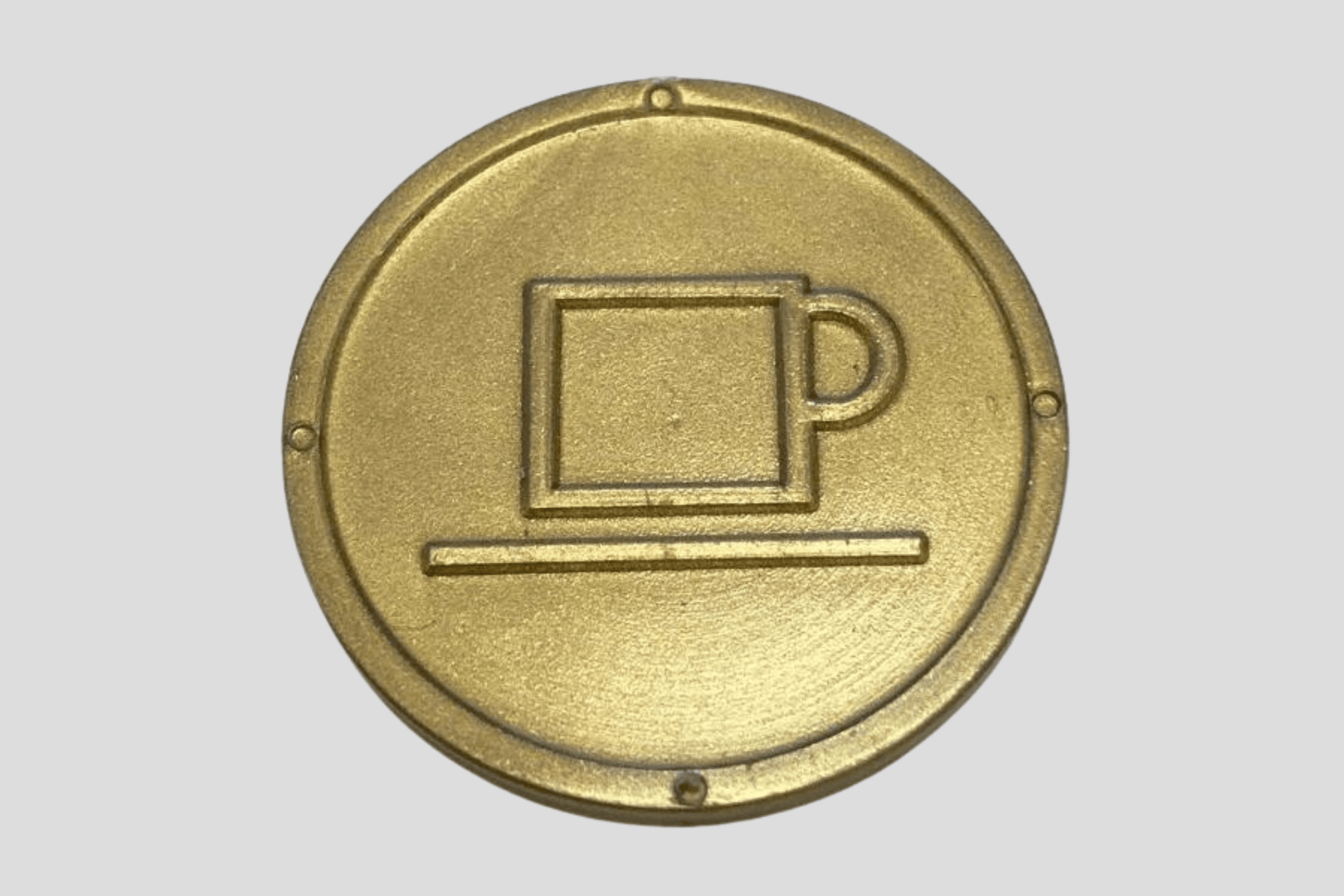 Embossed Plastic Tokens in Stock Tokens JM Band® 1 Coffee Gold